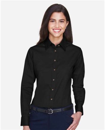 Harriton Women's Easy Blend™ Twill Dress Shirt with Stain-Release M500W