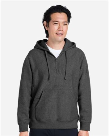 Team 365 Unisex Zone HydroSport™ Heavyweight Quarter-Zip Hooded Sweatshirt TT97