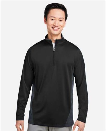 Harriton Men's Flash Snag Protection Plus IL Colorblock Quarter-Zip Pullover M786