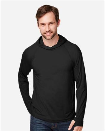 North End Unisex JAQ Stretch Performance Hooded Long Sleeve T-Shirt NE105