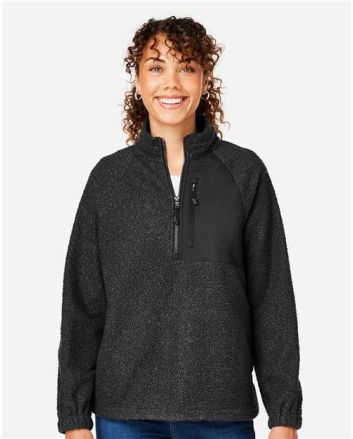 North End Women's Aura Sweater Fleece Quarter-Zip Pullover NE713W