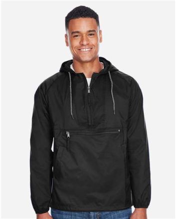 Harriton Men's Packable Hooded Nylon Jacket M750