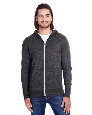 Threadfast Apparel Unisex Triblend Full-Zip Lightweight Hooded Sweatshirt 302Z
