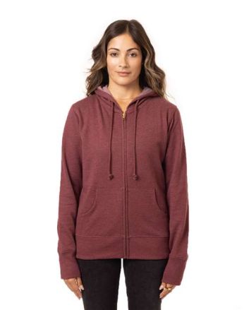 econscious Women's Heathered Full-Zip Hooded Sweatshirt EC4580