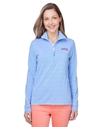 vineyard vines Women's Microstripe Sankaty Half-Zip Pullover K002521
