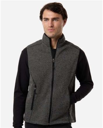 North End Men's Jasper Jacquard Fleece Vest NE731