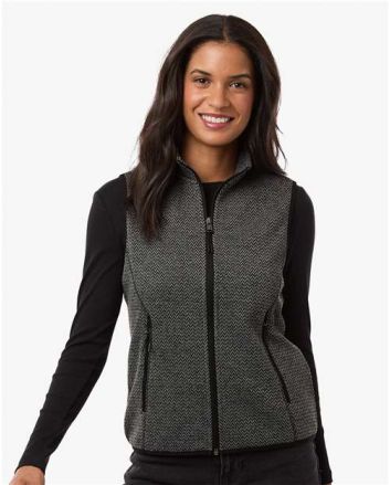North End Women's Jasper Jacquard Fleece Vest NE731W