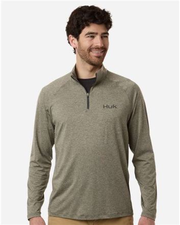 HUK Men's Airweight Heather Quarter-Zip Pullover H1200715