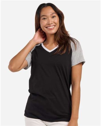 Boxercraft Women's Colorblocked V-Neck T-Shirt BW2204