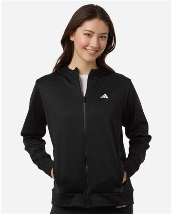 Adidas Women's Game & Go Fleece Full-Zip Hooded Sweatshirt AT209