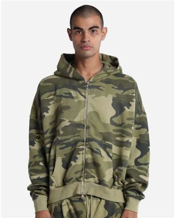 Shaka Wear Unisex Garment-Dyed Cropped Full-Zip Hoodie Sweatshirt SHGCZ