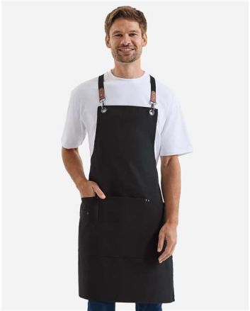 Artisan Collection by Reprime Unisex Clip & Clasp Cross-Back Bib Apron RP182