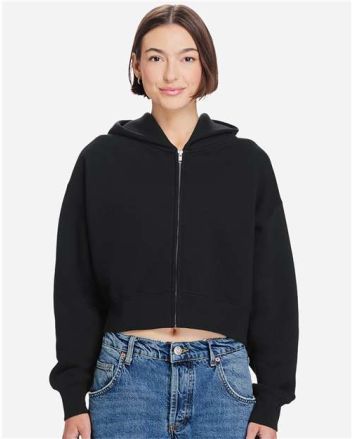 Lane Seven Women's Relaxed Cropped Full-Zip Hoodie Sweatshirt LS88003