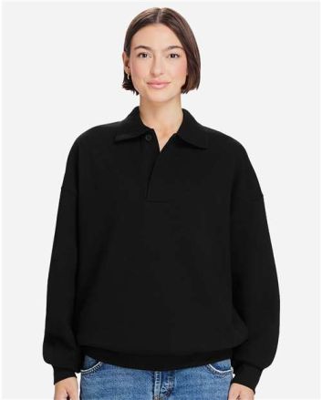 Lane Seven Unisex Element Polo Collar Crewneck Sweatshirt LS24012