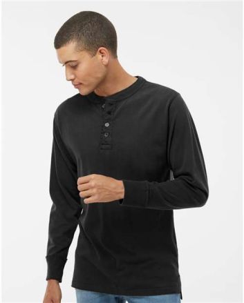 J. America Men's Vintage Brushed Jersey Henley 8244