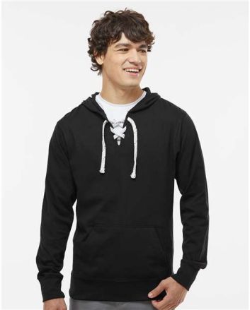 J. America Unisex Jersey Sport Lace Hooded Pullover 8231
