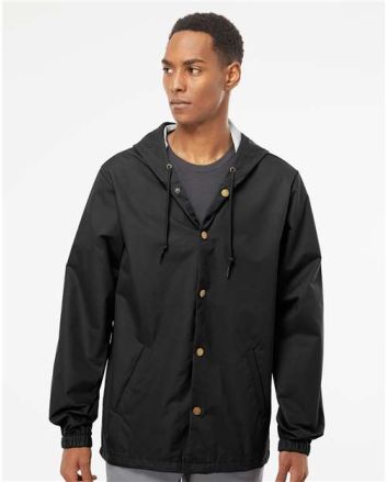 Independent Trading Co. Men's Water-Resistant Hooded Windbreaker EXP95NB