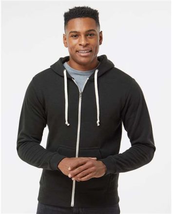 J. America Men's Triblend Full-Zip Hooded Sweatshirt 8872J