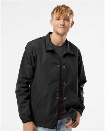 Independent Trading Co. Men's Water-Resistant Windbreaker Coach’s Jacket EXP99CNB