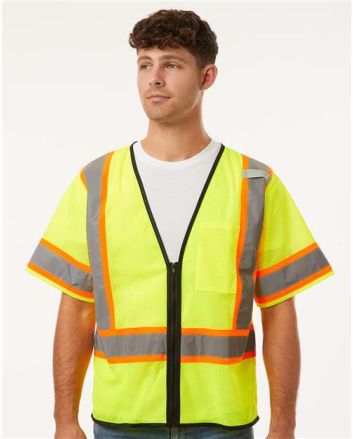 Kishigo Unisex Class 3 Mesh Zippered Vest 1565-1566