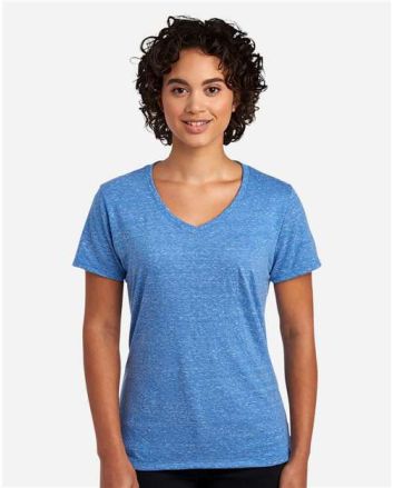JERZEES Women's Snow Heather Jersey V-Neck T-Shirt 88WVR