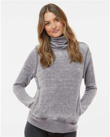 J. America Women’s Zen Fleece Cowl Neck Sweatshirt 8930J