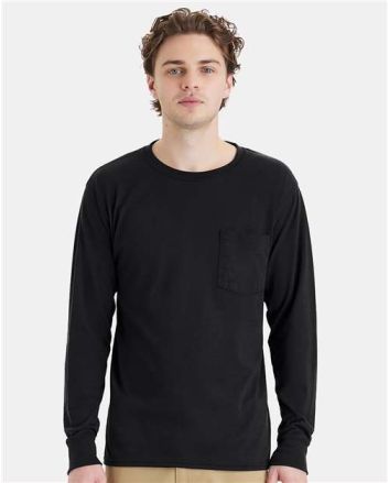 Hanes Unisex Workwear Long Sleeve Pocket T-Shirt W120
