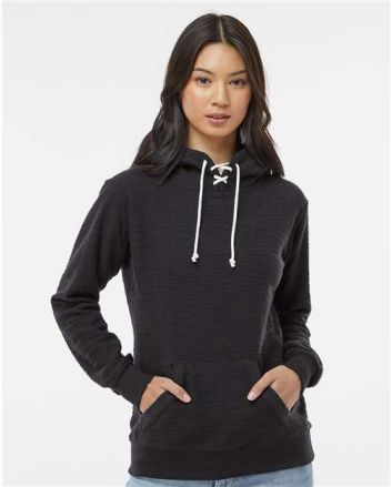 J. America Women’s French Terry Sport Lace Scuba Hooded Sweatshirt 8694J