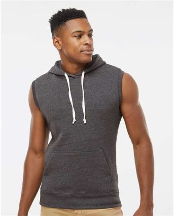 J. America Men's Triblend Sleeveless Hooded Sweatshirt 8877J