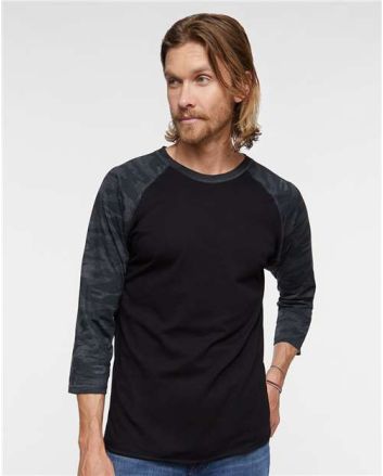 LAT Unisex Baseball Fine Jersey Three-Quarter Sleeve Tee 6930