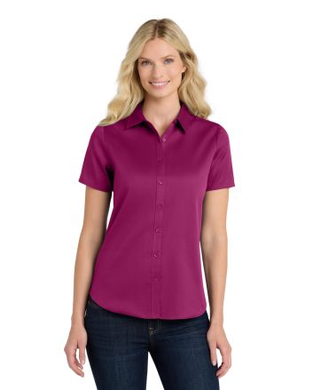 Port Authority &#174; Women's Short Sleeve SuperPro React &#153; Twill Shirt. LW809