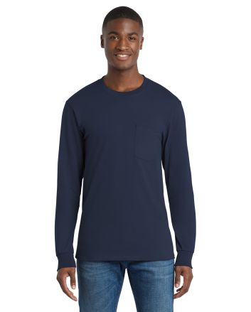 Port & Co &#153; Long Sleeve Essential Pocket Tee. PC61LSP