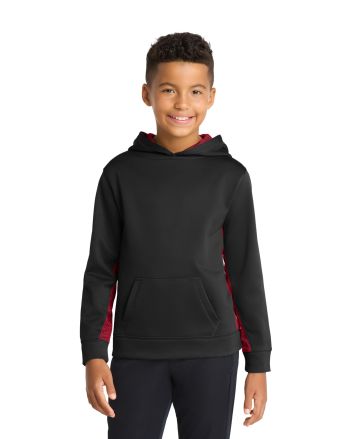 Sport-Tek &#174;  Youth Sport-Wick &#174;  CamoHex Fleece Colorblock Hooded Pullover.  YST239