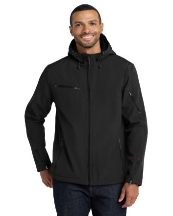 Port Authority &#174; Textured Hooded Soft Shell Jacket. J706
