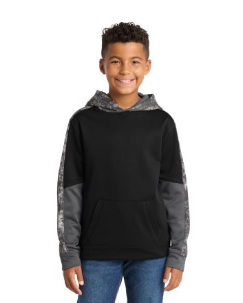 Sport-Tek &#174;  Youth Sport-Wick &#174;  Mineral Freeze Fleece Colorblock Hooded Pullover. YST231