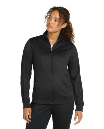 Sport-Tek &#174; Ladies Tricot Sleeve Stripe Track Jacket. LST94