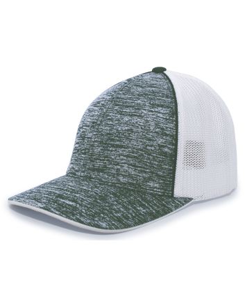 Pacific Headwear Aggressive Heather Trucker PacFlex Cap 406F