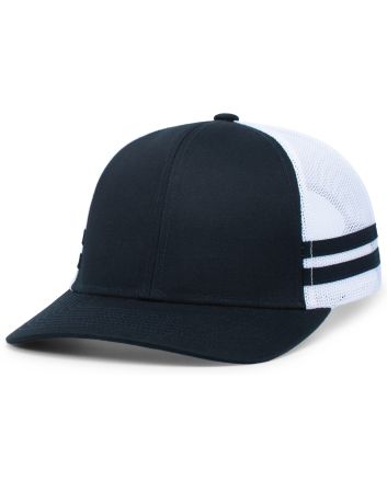 Pacific Headwear Low-Profile Stripe Trucker Cap P115