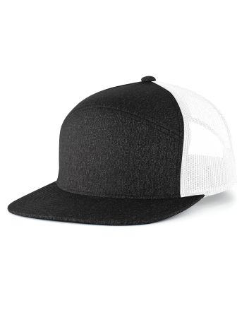 Pacific Headwear Heather 6-Panel Arch Trucker Snapback Cap P710