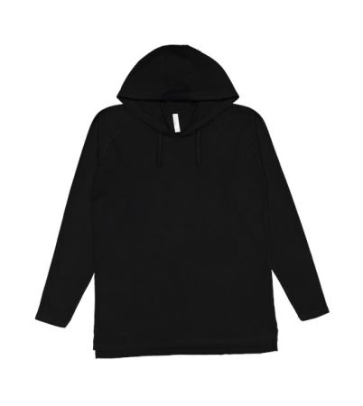 LAT Unisex Fine Jersey Hooded Long Sleeve Raglan Tee 6917