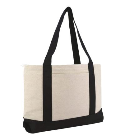 Liberty Bags Large Zippered Cotton Canvas Tote 8862