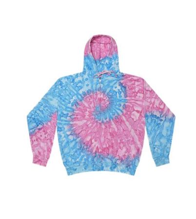 Colortone Unisex Tie-Dyed Full-Zip Hooded Sweatshirt 8888C