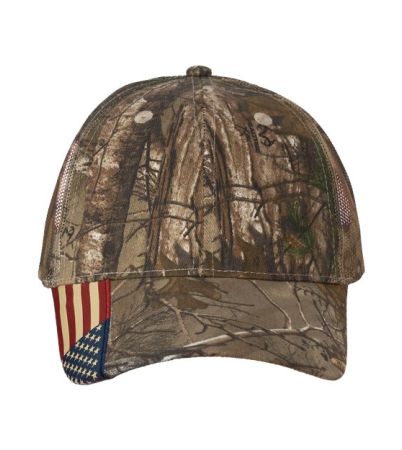 Kati Camo Woven USA Flag Mesh Cap LC350M