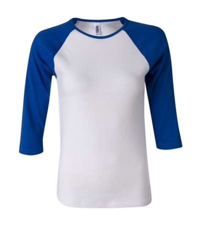 BELLA + CANVAS Women’s 1X1 Baby Rib Raglan Three-Quarter Sleeve Tee 2000b