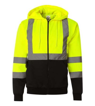 Kishigo Unisex Hi-Vis Full-Zip Hooded Sweatshirt JS102-103