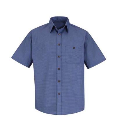 Red Kap Men's Mini-Plaid Uniform Short Sleeve Shirt SP84