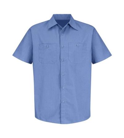 Red Kap Men's Industrial Stripe Short Sleeve Work Shirt SB22