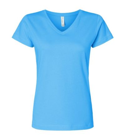 LAT Women's Fine Jersey V-Neck Tee 3507