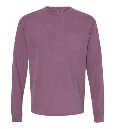 Comfort Colors Unisex Garment-Dyed Heavyweight Long Sleeve Pocket T-Shirt 4410