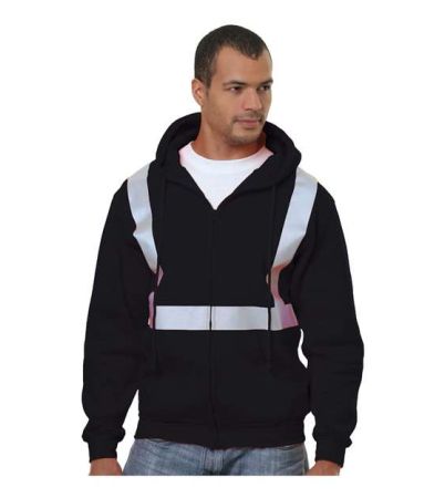 Bayside Men's USA-Made Hi-Visibility Full-Zip Hooded Sweatshirt 3790